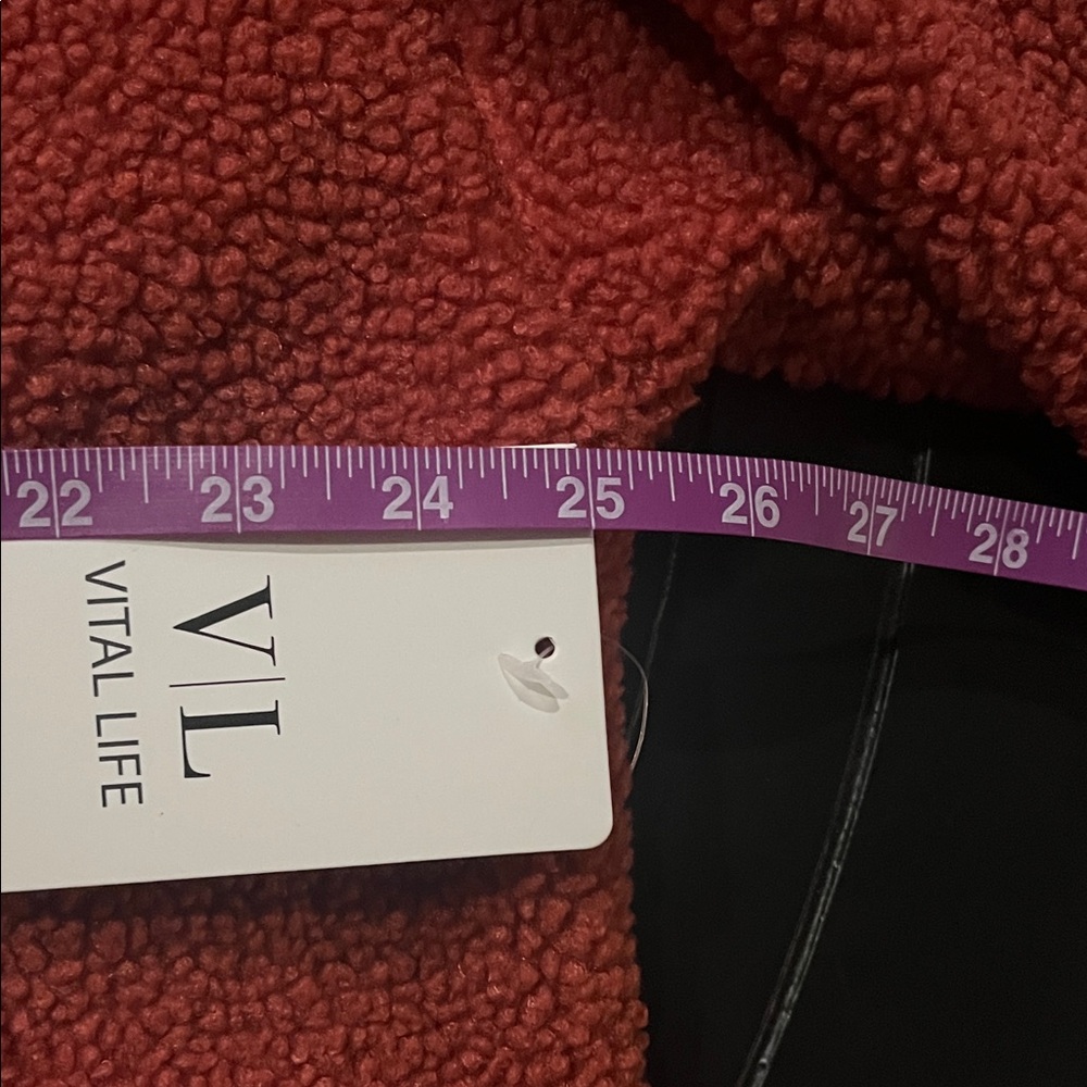 😻PLUS SIZE Rust colored Fleece Pullover with Button Collar - Picture 11 of 14